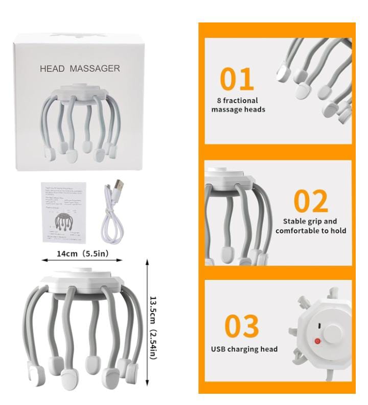 Hair Scalp Massager With 8 Vibrating Contacts