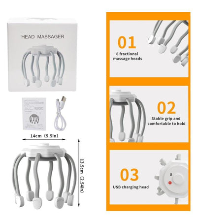 Hair Scalp Massager With 8 Vibrating Contacts