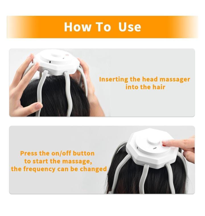Hair Scalp Massager With 8 Vibrating Contacts